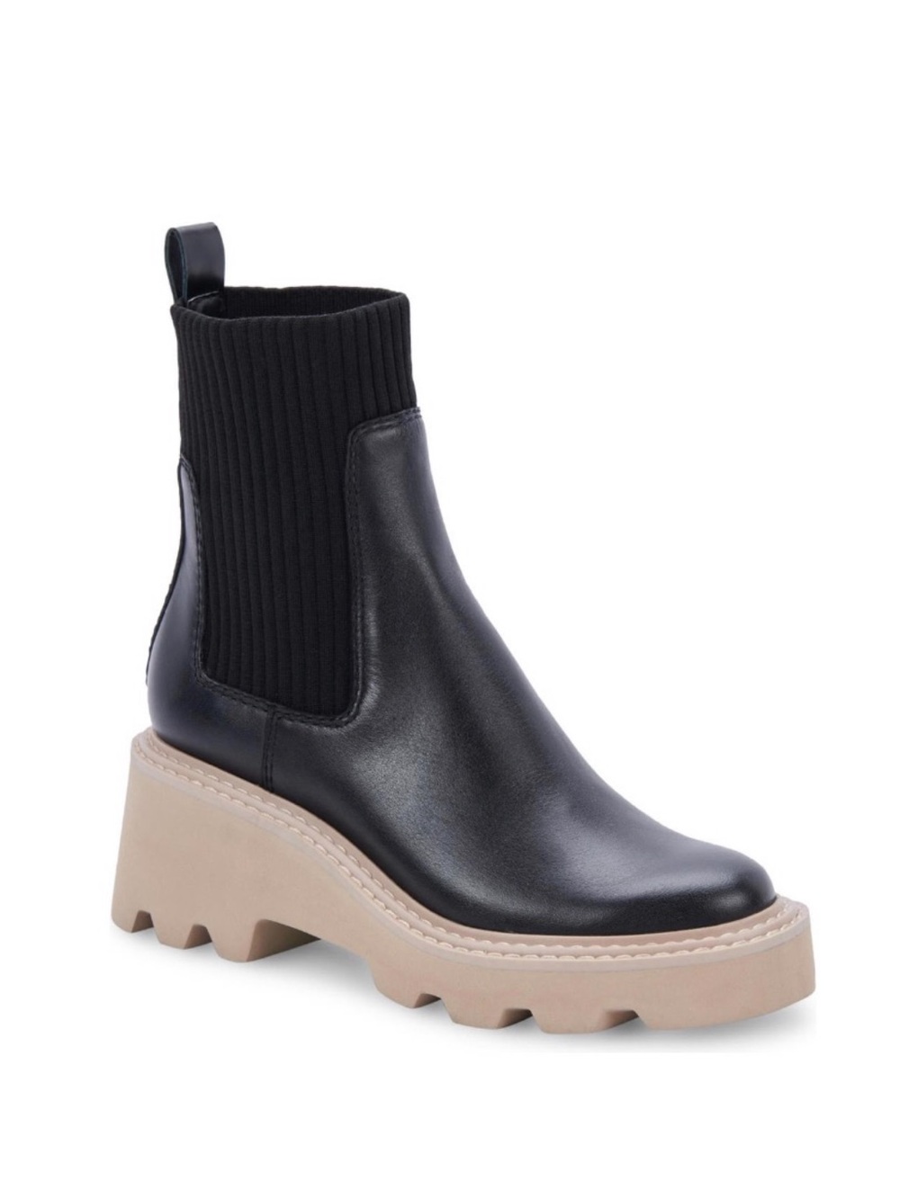 Dolce Vita Hoven H2O Waterproof Leather Platform Lug Bootie NWT 7 Black Onyx 7